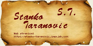 Stanko Taranović vizit kartica